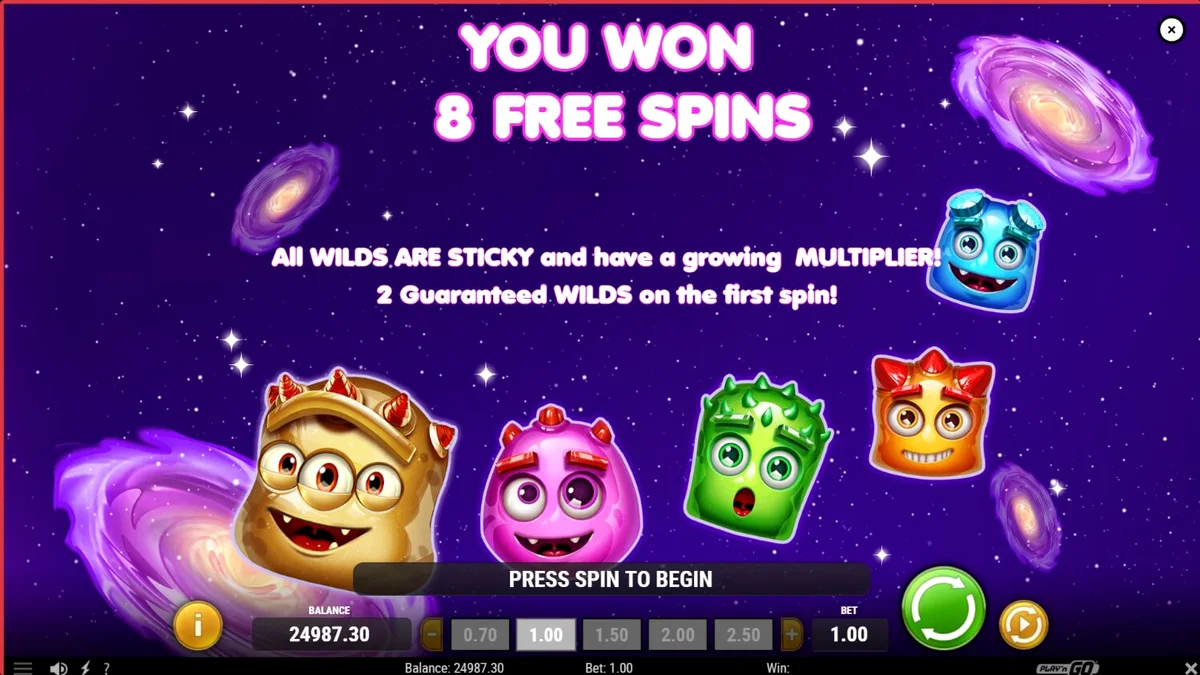 Tampilan visual slot Reactoonz Blitzways dengan karakter alien yang berwarna-warni