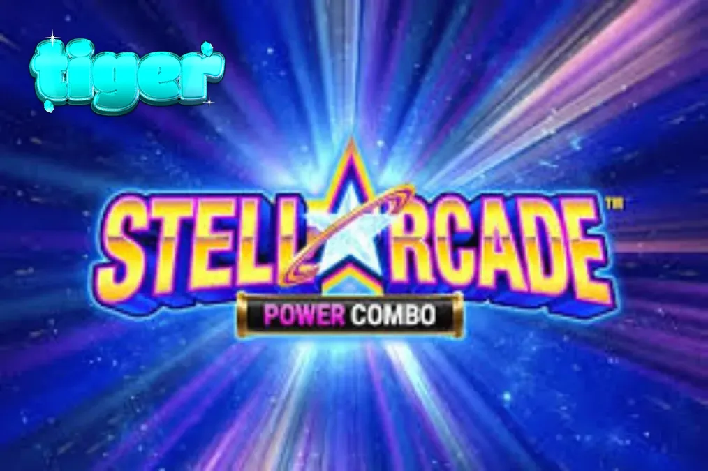 Tampilan visual neon dan kosmik dari slot Stellarcade Power Combo